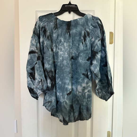 One X One Teaspoon Off the shoulder Tie Dye top Blue Size M - Picture 6 of 9